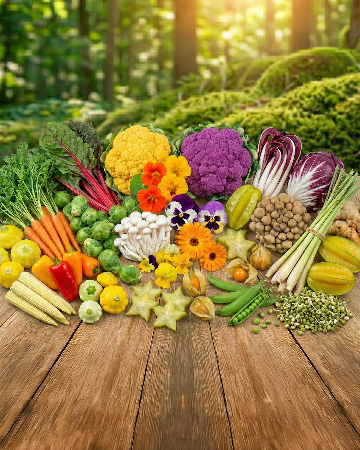 Különleges zöldség gyümölcs: bébi zöldségek, ehető virág