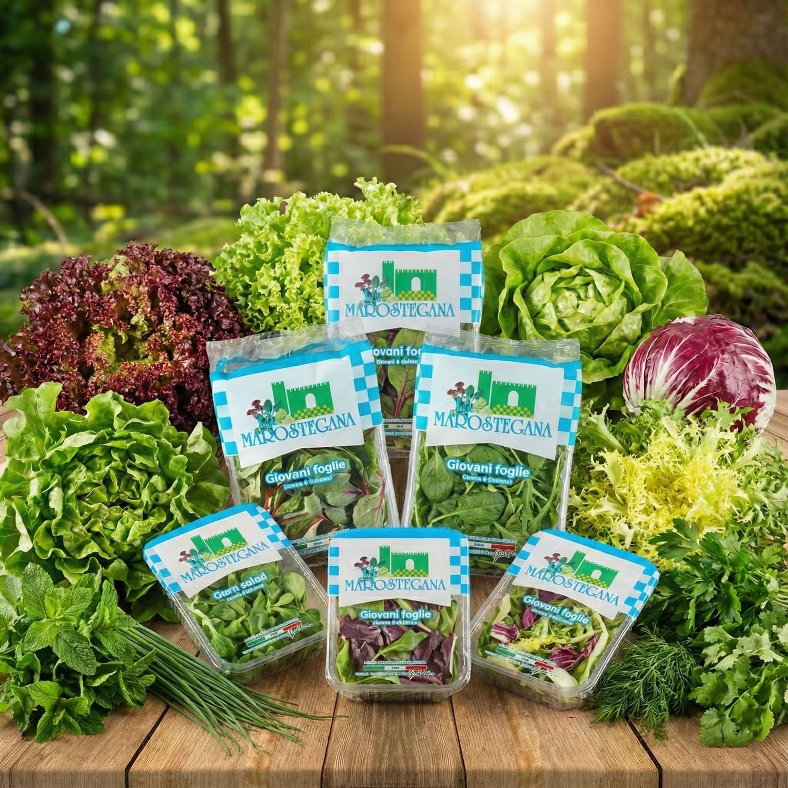 Friss zöldség gyümölcs: jégsaláta, rukkola, fűszernövények